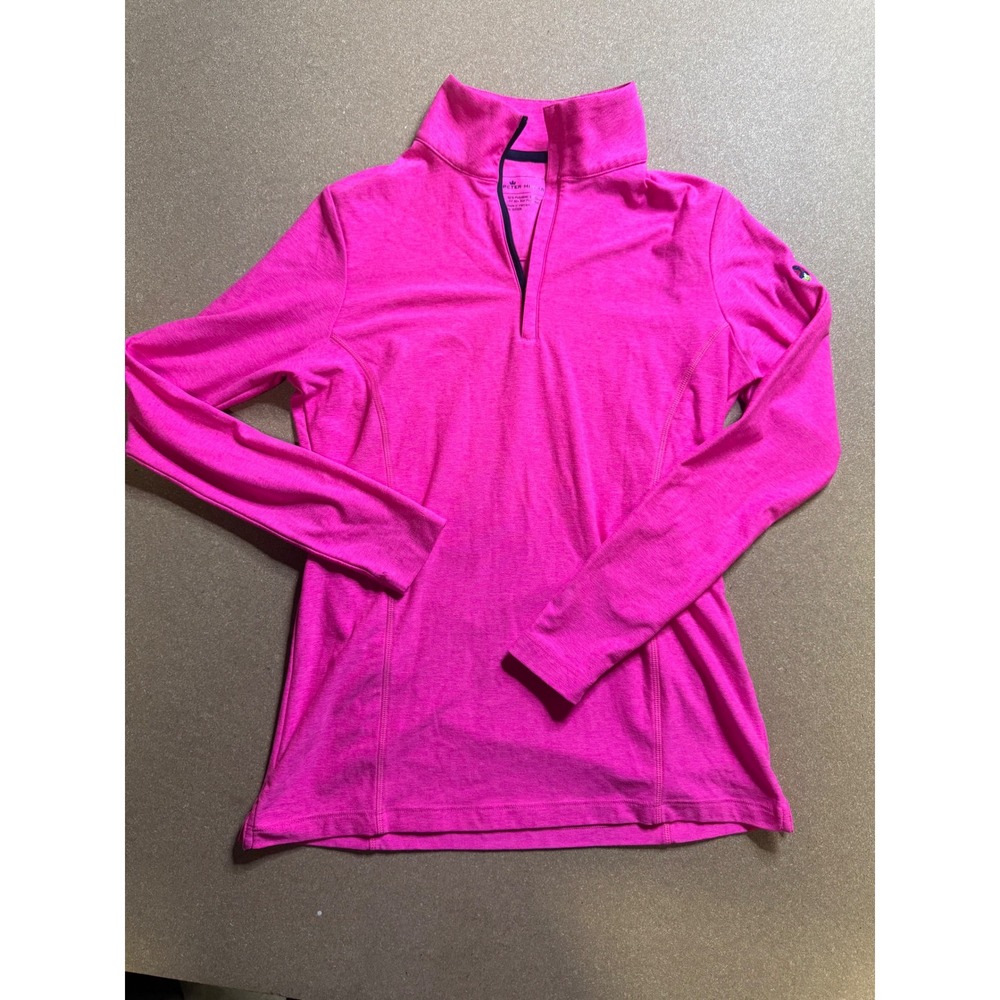 Peter Millar Women's Pink Quarter‎ Zip Athletic Pullover Top Pebble Beach S